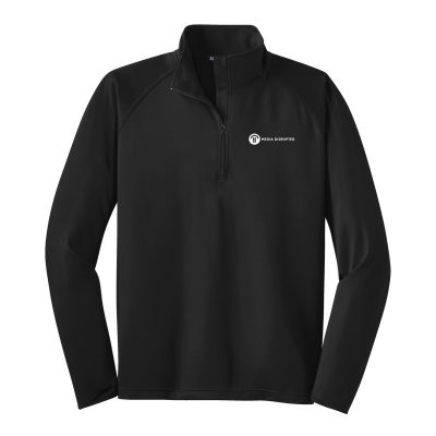 Media Disrupted - Men's Embroidered Stretch 1/2-Zip Pullover