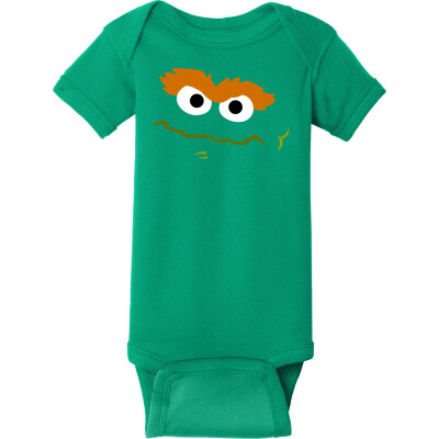 Oscar the Grouch Face Baby Rib Bodysuit