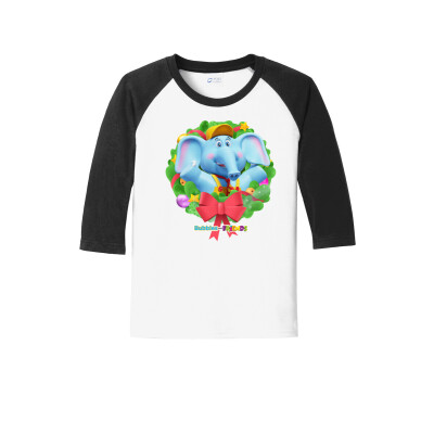 Bubbles & Friends Holiday  Youth 3/4 Sleeve Raglan Tee- Bubbles