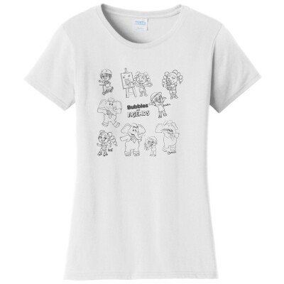 Bubbles and Friends - Happy Doodles Team Ladies T-Shirt