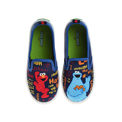 Sesame Street Kids Elmo and Cookie Monster Slip On Canvas Sneakers. (Toddler/Little Kids)