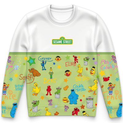 Sesame All-Star Doodles White – Youth Sweatshirt