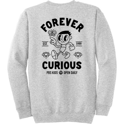 PBS KIDS Forever Curious Essential Fleece Adult Crewneck Sweatshirt