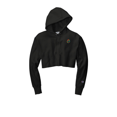 Champion ® Women’s Reverse Weave ® Cropped Cut-Off Hooded Sweatshirt Embroidered or Similar