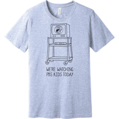 "Watching PBS KIDS" Unisex Heather CVC Short Sleeve Tee