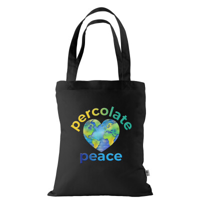 Percolate Peace Eco-Conscious Organic Cotton Tote Bag