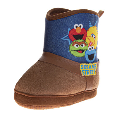 Sesame Street Oscar, Cookie and Big Bird Kids' Boots Slippers (Toddler)