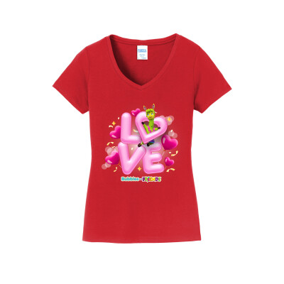 Bubbles & Friends Phoebe Love Womens V-neck T-Shirt
