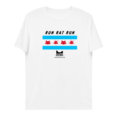 RUN RAT RUN Chicago Cat vs. Rat White T-Shirt