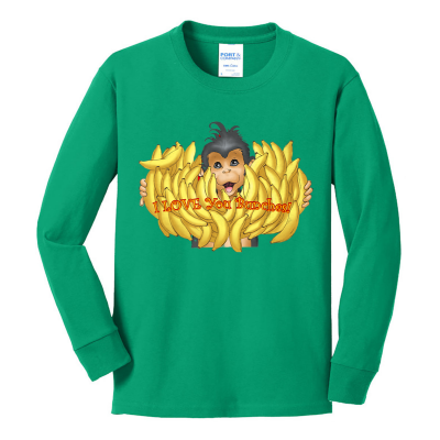 I LOVE YOU BUNCHES "Monkey/Bananas"  UNISEX YOUTH  Long Sleeve T-Shirt