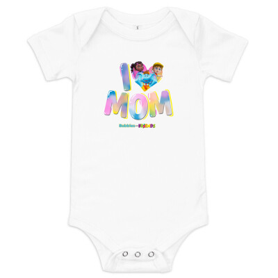 Bubbles & Friends Mothers Day I Love MOM Baby Bodysuit