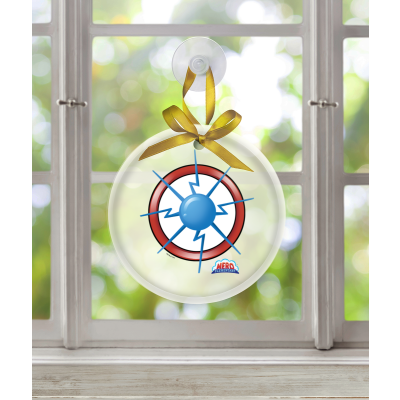 Hero Elementary - Glass Ornament / Suncatcher - (Round 3.5")