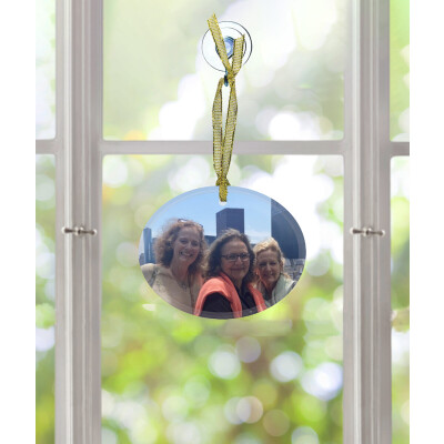 Best Glass Ornament - Oval (Landscape 3" x 3.75")